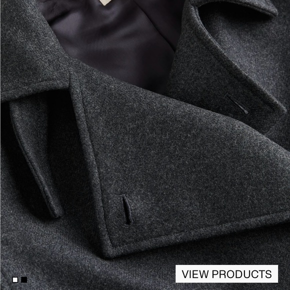 NWT H&M Double-breasted wool-blend coat. Large - Picture 2 of 11